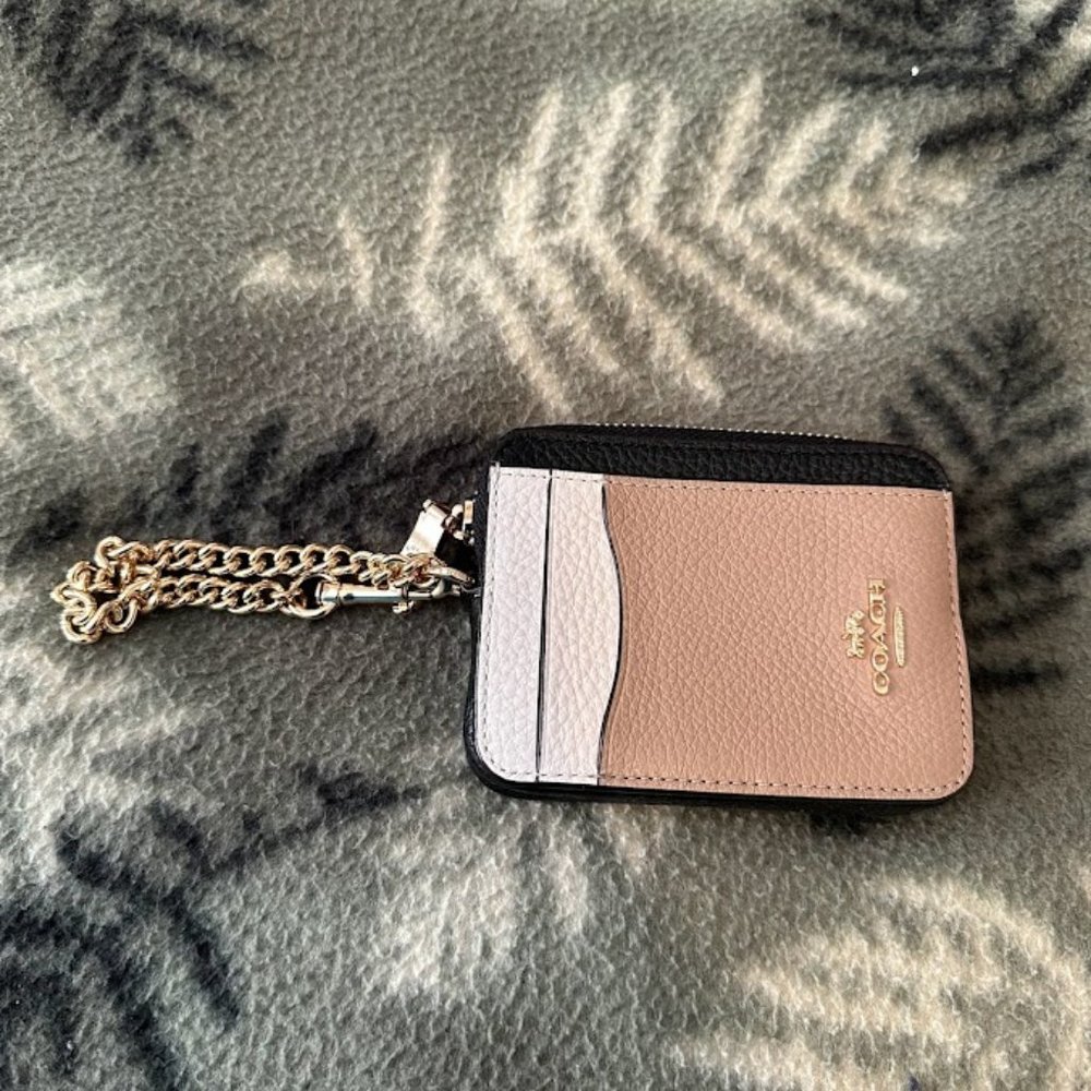 Coach Zip Card Case Colorblock